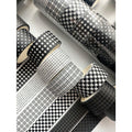 1/8 Roll Black & White Plaid Washi Tape Set, Basic Grid Masking Decorative Tape, Suitable For Art DIY, Scrapbooking, Office, School, Students, Back To School Gift