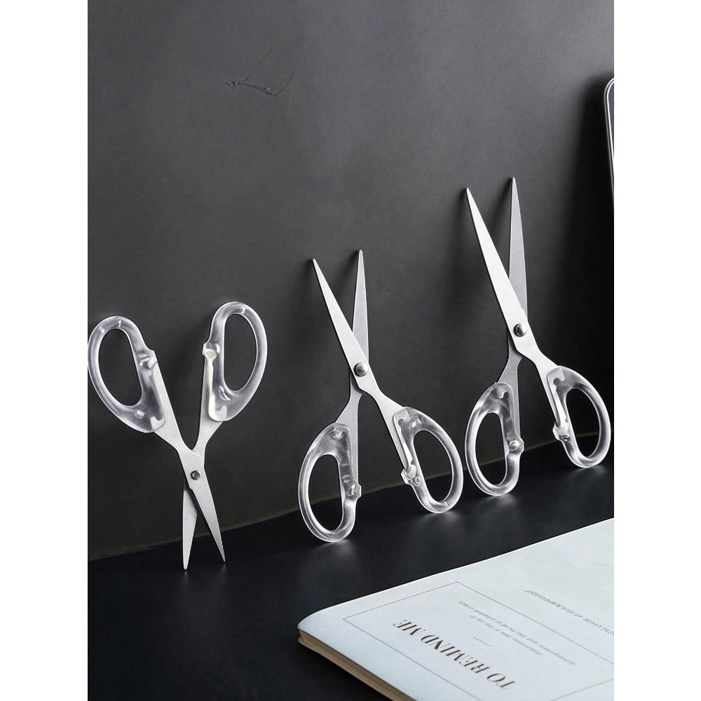 1pc Stainless Steel Clear Scissors, Simple Multi-Purpose Art Scissors For Office, School, Home Back To School
