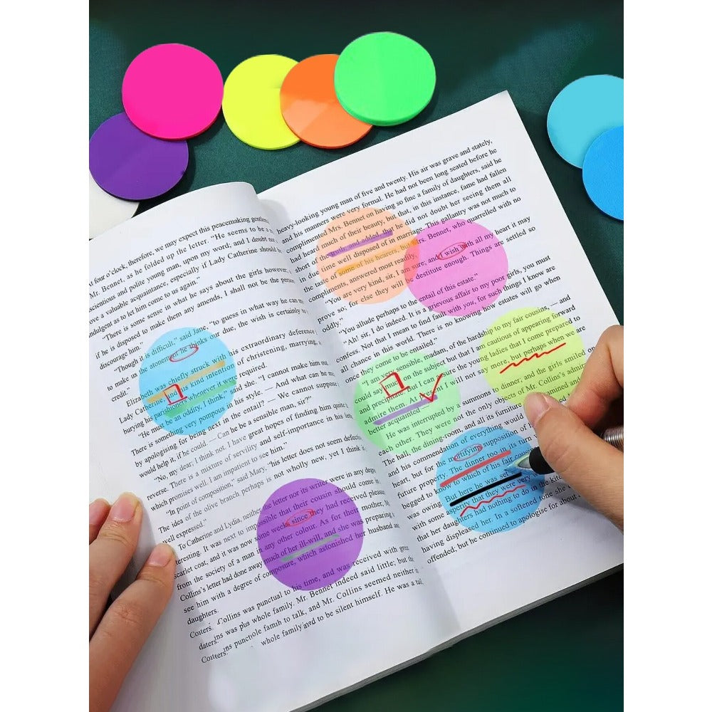 160pcs Round Waterproof Transparent Stickers, Semi-Transparent Page Marker & Sticky Notes For Office & School Supplies Back To School