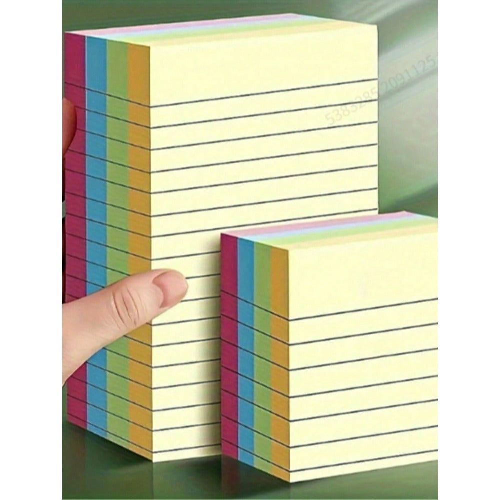 10/100 Sheets Lined Sticky Notes, 4 Colors Portable Student Note Marking Writing Stickers, Self-Adhesive Easy To Stick, Office Home School Use, 2 Sizes Available, Office Assistant, School Supplies, Back To School Season