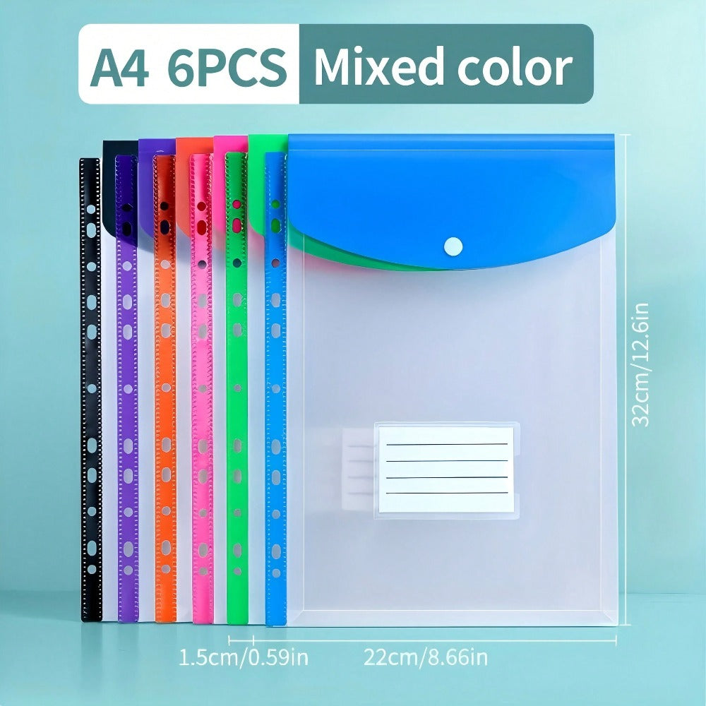 A4 Large Capacity Loose-Leaf File Folders, With 11-Hole Binder Rings, Made Of Modern PP Material, Expandable Button And Label Pockets, Suitable For School, Home, Office, Attendance, Travel - Portable Design, Back To School, School Supplies