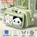 21pcs Panda Pencil Case Set - PandaCosas - School Supplies - Includes Panda Doll Stickers And Pencil Case, Pens And Pencil Leads - Large Capacity Learning Supplies, Multi-Compartment Storage Box Pencil Bag - Back To School, School Season, Graduation Seaso