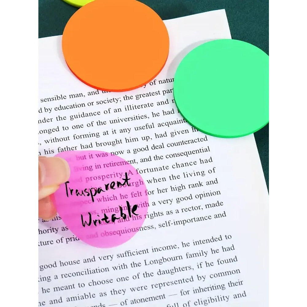 160pcs Round Waterproof Transparent Stickers, Semi-Transparent Page Marker & Sticky Notes For Office & School Supplies Back To School