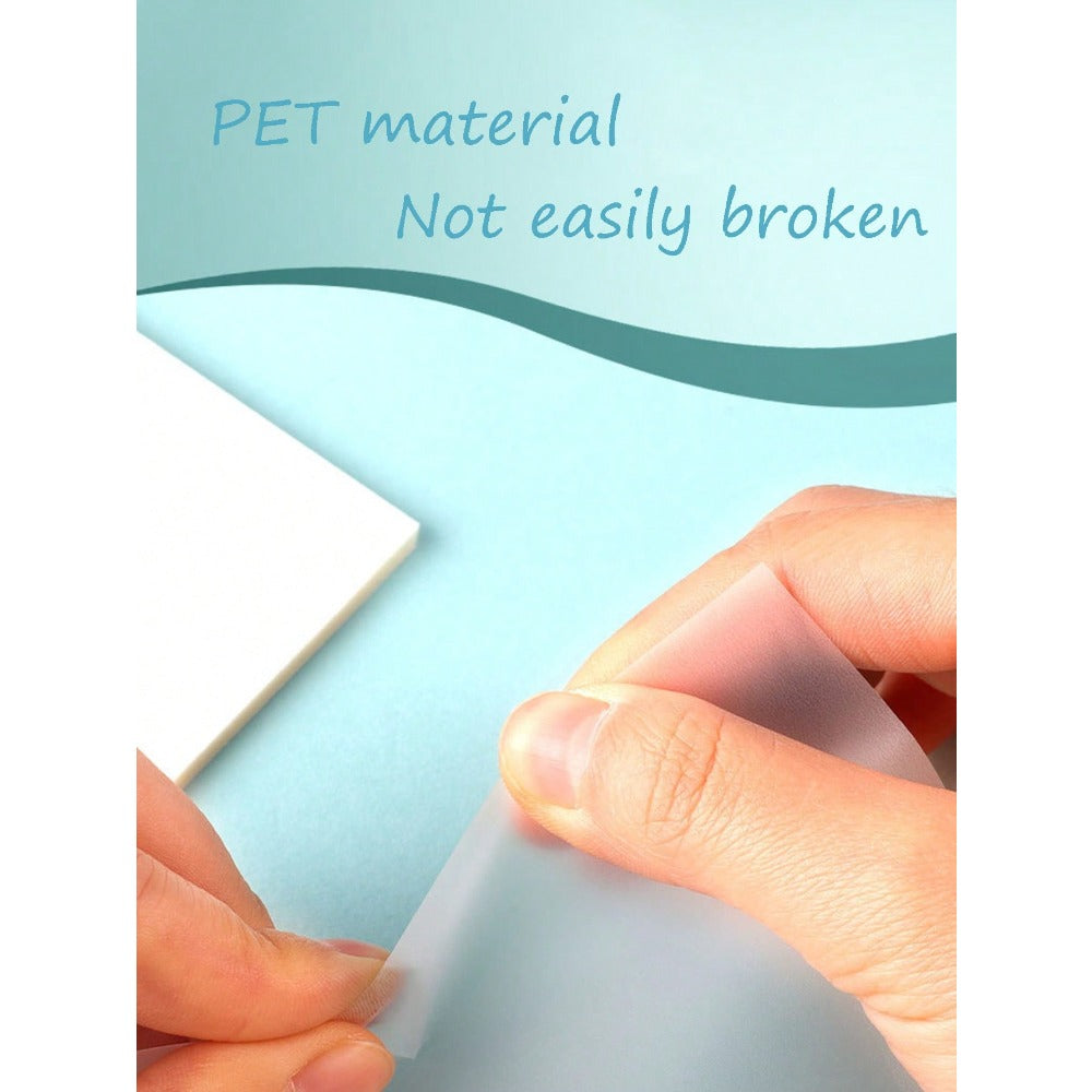 200/150/100/50pcs Transparent Sticky Notes, Minimalist Memo Pads With Adhesive, Waterproof Highlighter Stickers For Note Taking, Message, Reminder, Suitable For School Supplies, Office, Students, Professionals, Home Use