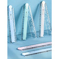 1pc Folding Ruler, Colorful Ruler For Students, Plastic Ruler, Multi-Color Available, For Geometric Drawing And Illustration, Office Stationery Measuring Ruler Back To School,Rulers