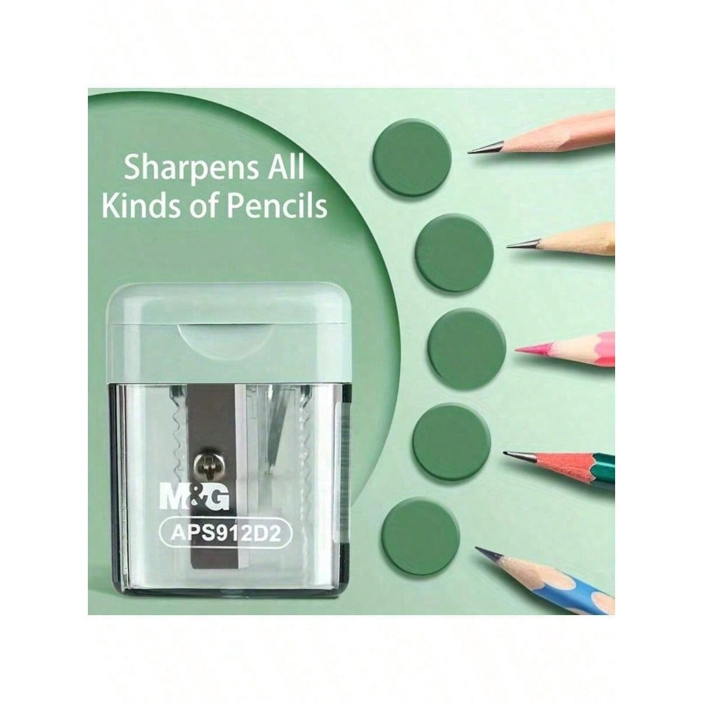 1pc Single-Hole Pencil Sharpener, High-Quality Student Sharpener, Can Sharpen Pencils To An Extremely Fine Point, Durable And Easy To Clean, With Cover Design To Prevent Debris Splashing, Compact And Portable, Suitable For Office And Home Desktop, Min