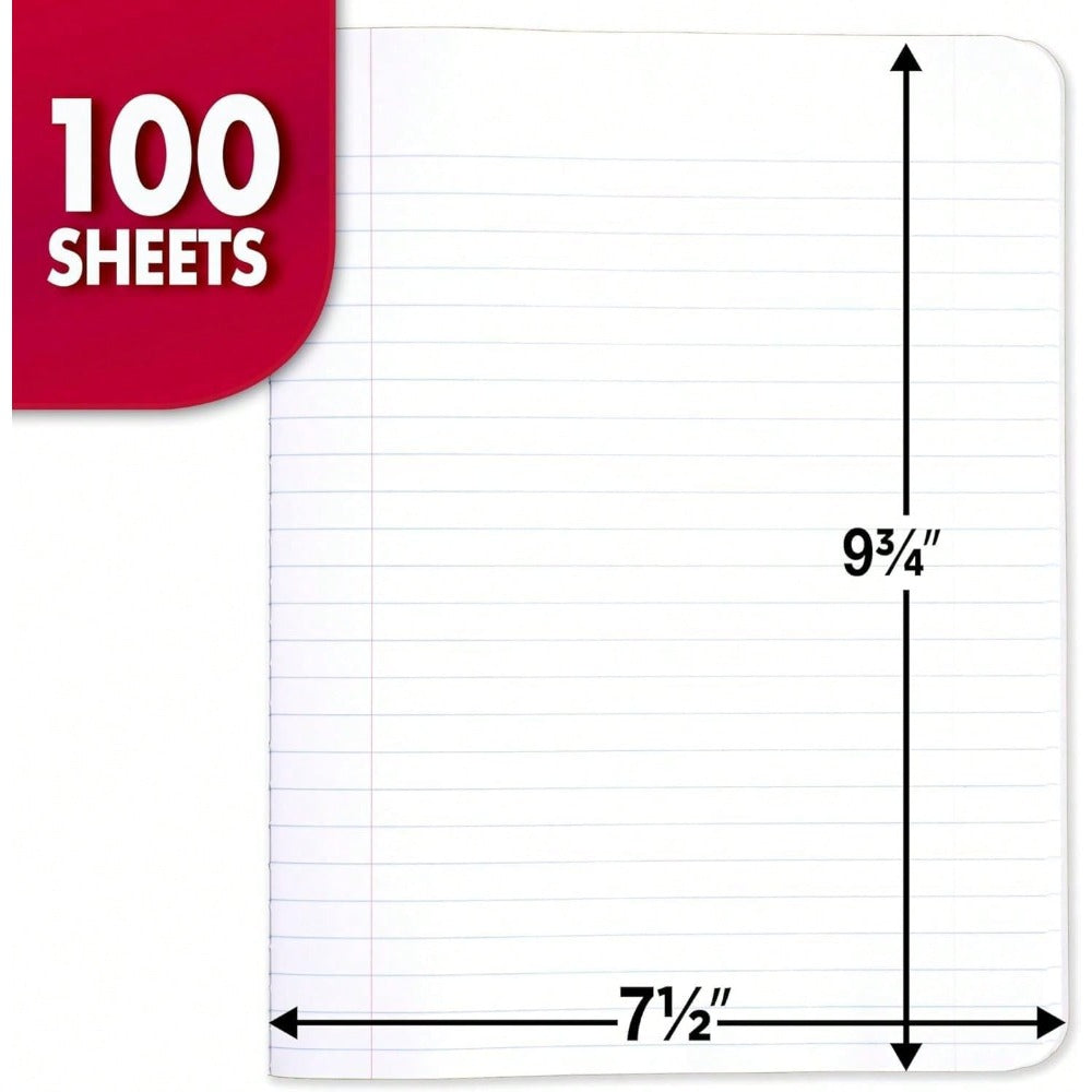 Composition Notebook, Wide Ruled Paper, 7.5" X 9.75", 100 Sheets, Black Marble (09910)
