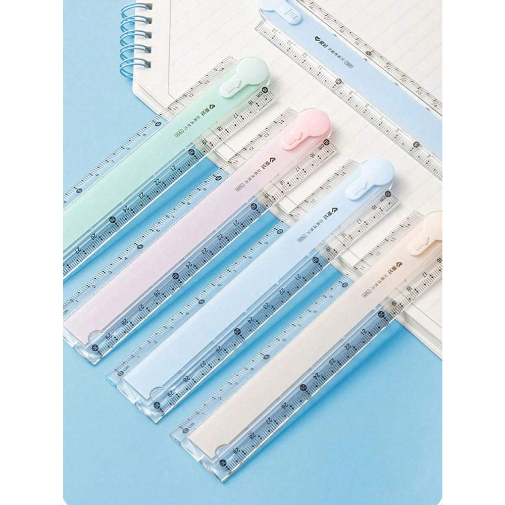 1pc Folding Ruler, Colorful Ruler For Students, Plastic Ruler, Multi-Color Available, For Geometric Drawing And Illustration, Office Stationery Measuring Ruler Back To School,Rulers