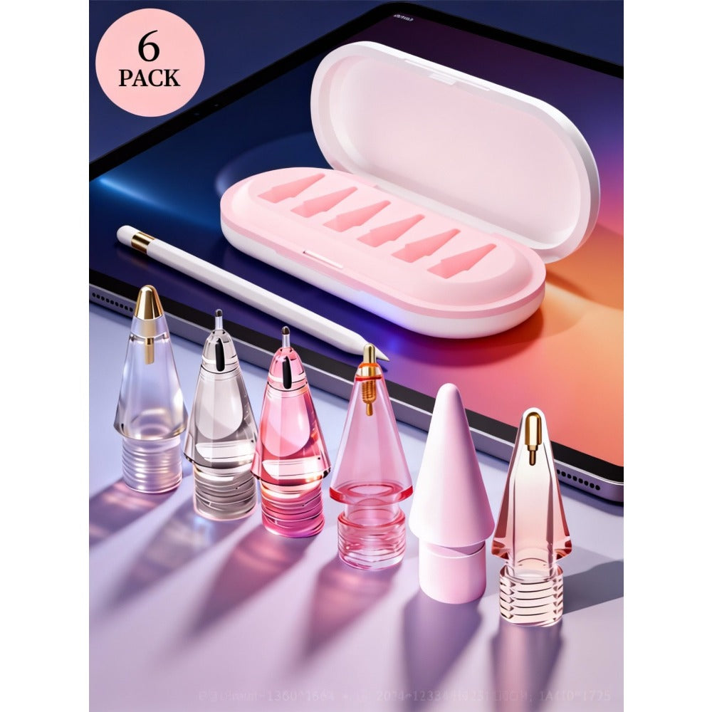 1/4/6/8/12pcs Upgraded Replacement Tips, Compatible With Apple Pencil Pro, Apple 2nd/1st Gen USB-C And Crayon Digital Pens, With Storage Box Needle-Shaped Tips, Pro Pen Set