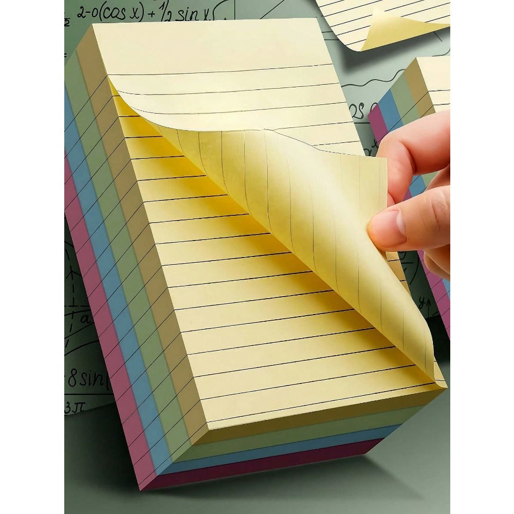 100pcs/200pcs Colorful Line Sticky Notes, Memo Pads, Highly Attractive Portable Student Marker Pen Writing Notes, Self-Adhesive, Convenient For Notebooks, Office, Home, School, Two Sizes, Office Assistant, Thick Paper, Smooth Writing, Classroom Reward Stu