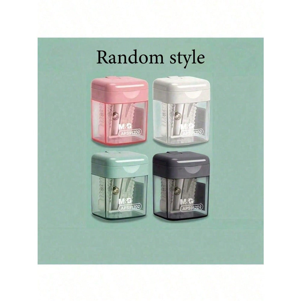 1pc Single-Hole Pencil Sharpener, High-Quality Student Sharpener, Can Sharpen Pencils To An Extremely Fine Point, Durable And Easy To Clean, With Cover Design To Prevent Debris Splashing, Compact And Portable, Suitable For Office And Home Desktop, Min
