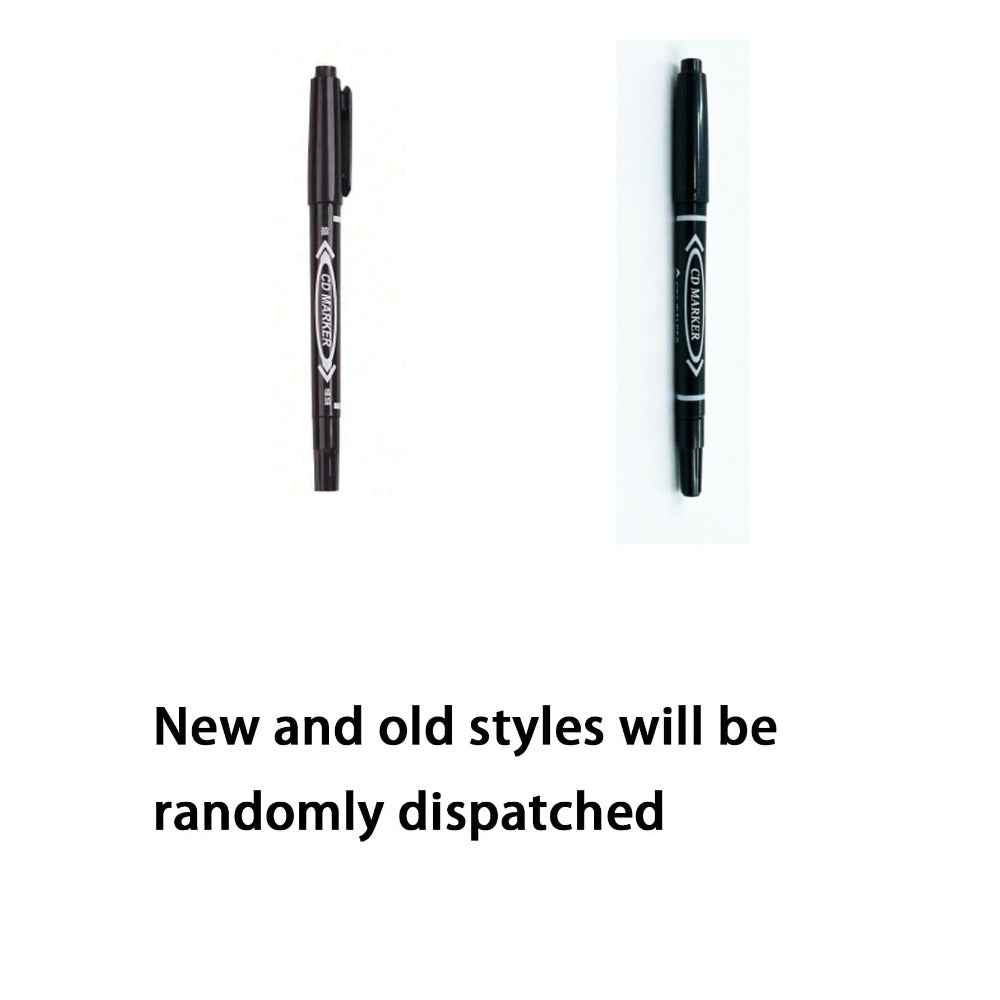 4pcs Double-Ended Permanent Marker Pens - Alcohol And Oil-Based, Black, Fine And Chisel Tip, Bleed-Proof, Suitable For Painting, Sketching - Office, School And Stationery Supplies