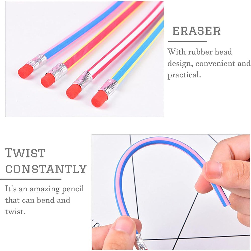40 Pieces Flexible Soft Pencil,Soft Pencils with Eraser,Magic Bend Pencils for Kids Students Gift,School Supplies