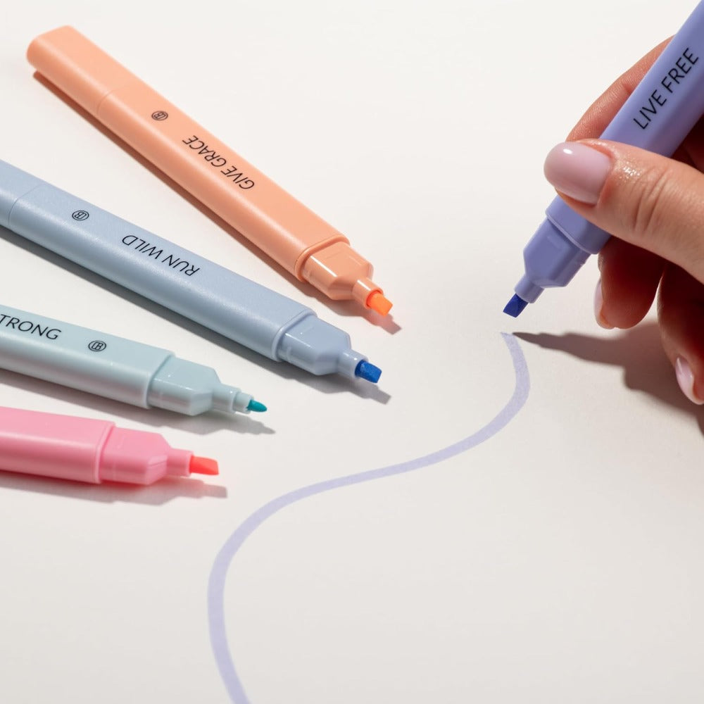 Highlighters Assorted Colors, 5 Pack No Bleed Dual Tip Aesthetic Pastel Highlighter Pens for Journaling, Note Taking, School, Bible Study Supplies and Accessories (Dawn)