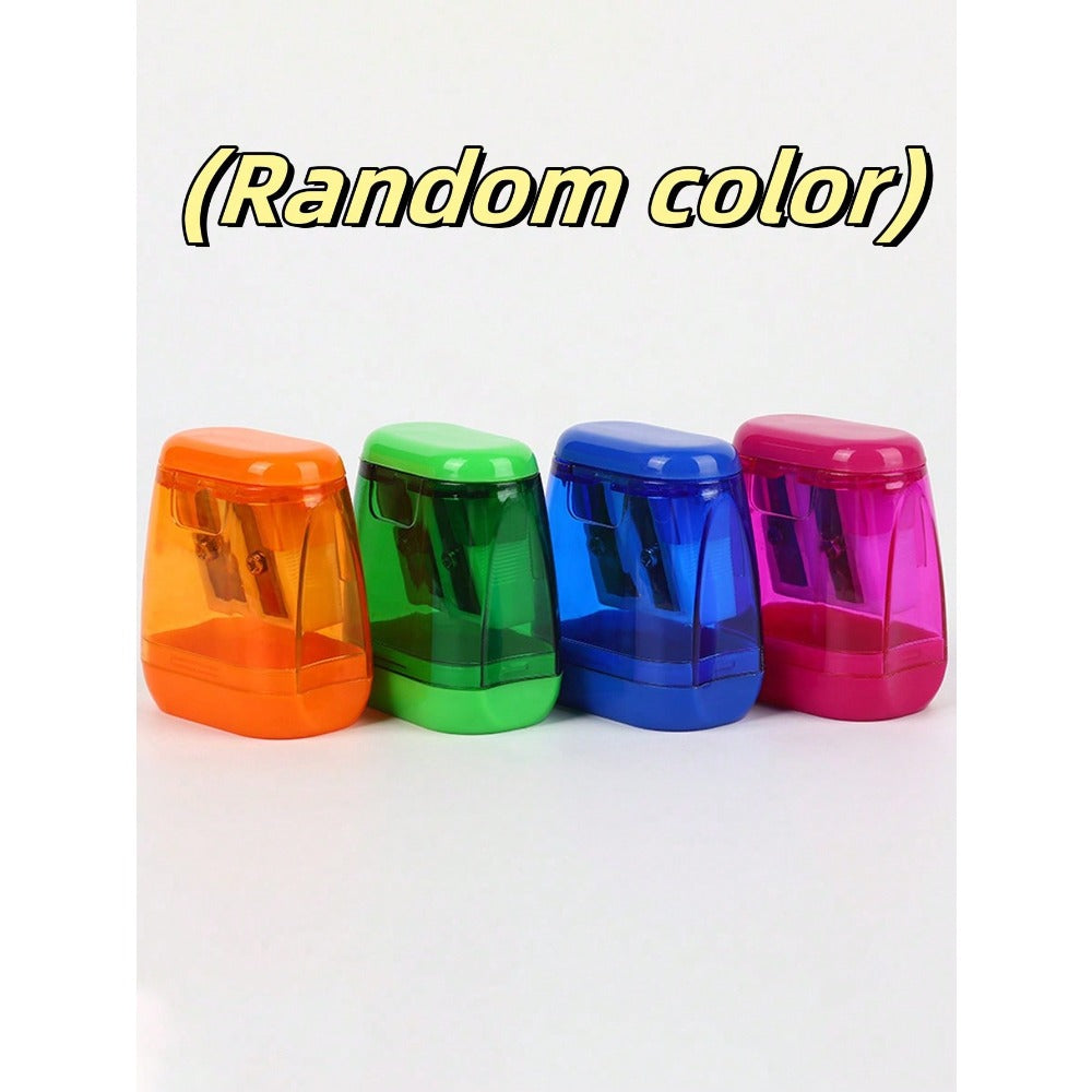 Manual Pencil Sharpeners - Dual Hole Portable Design, Suitable For Kids, Students, Classroom And Home Office (Random Color), Back To School Season