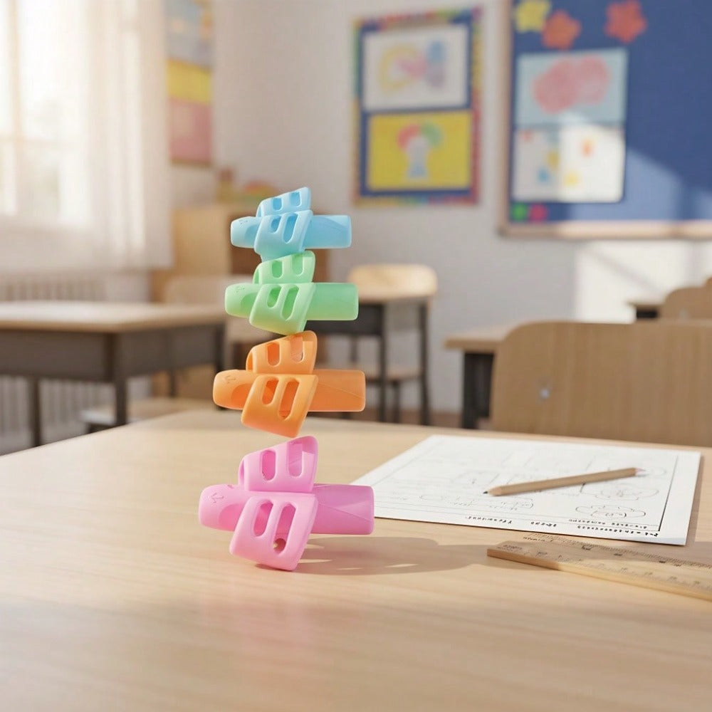 3pcs Random Color Ergonomic Pencil Grip - Soft Non-Slip Durable Odorless | Easy To Install Improve Writing Posture | Relieve Hand Fatigue And Pain | Suitable For Pencils, Markers, Colored Pencils And Most Stationery | Suitable For School, Home, Office, Ar