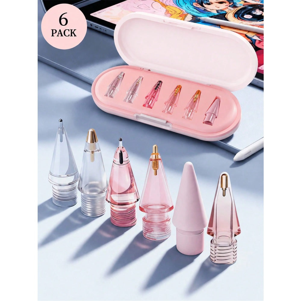 1/4/6/8/12pcs Upgraded Replacement Tips, Compatible With Apple Pencil Pro, Apple 2nd/1st Gen USB-C And Crayon Digital Pens, With Storage Box Needle-Shaped Tips, Pro Pen Set