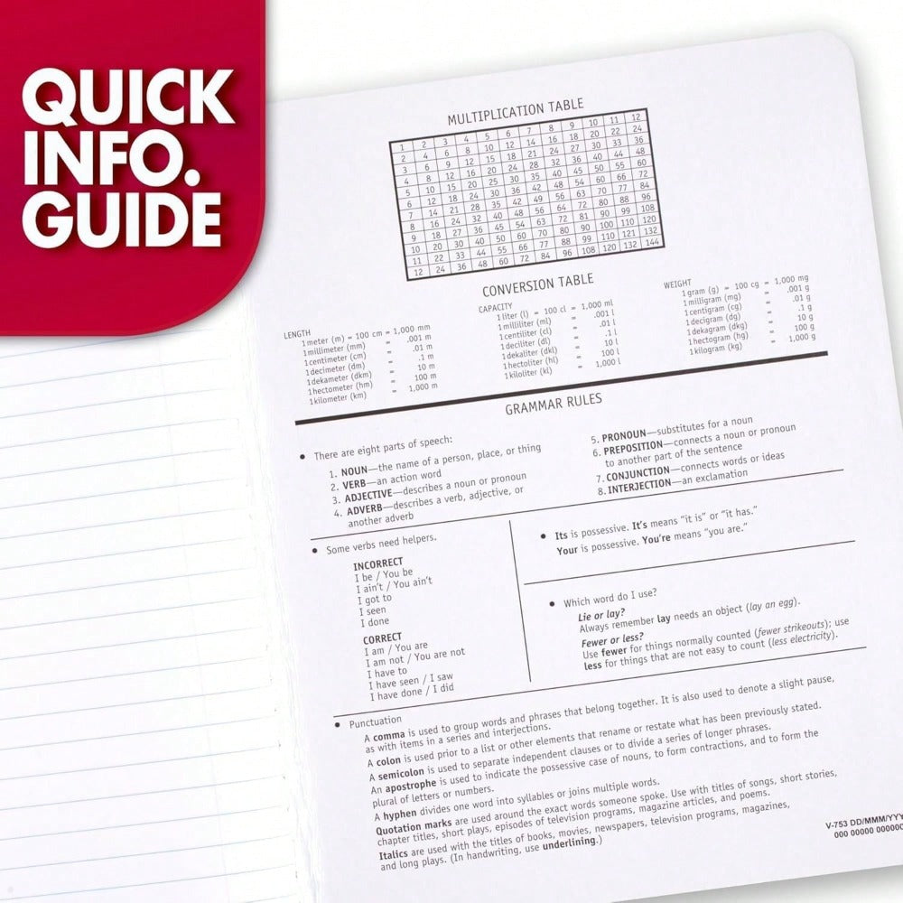 Composition Notebook, Wide Ruled Paper, 7.5" X 9.75", 100 Sheets, Black Marble (09910)