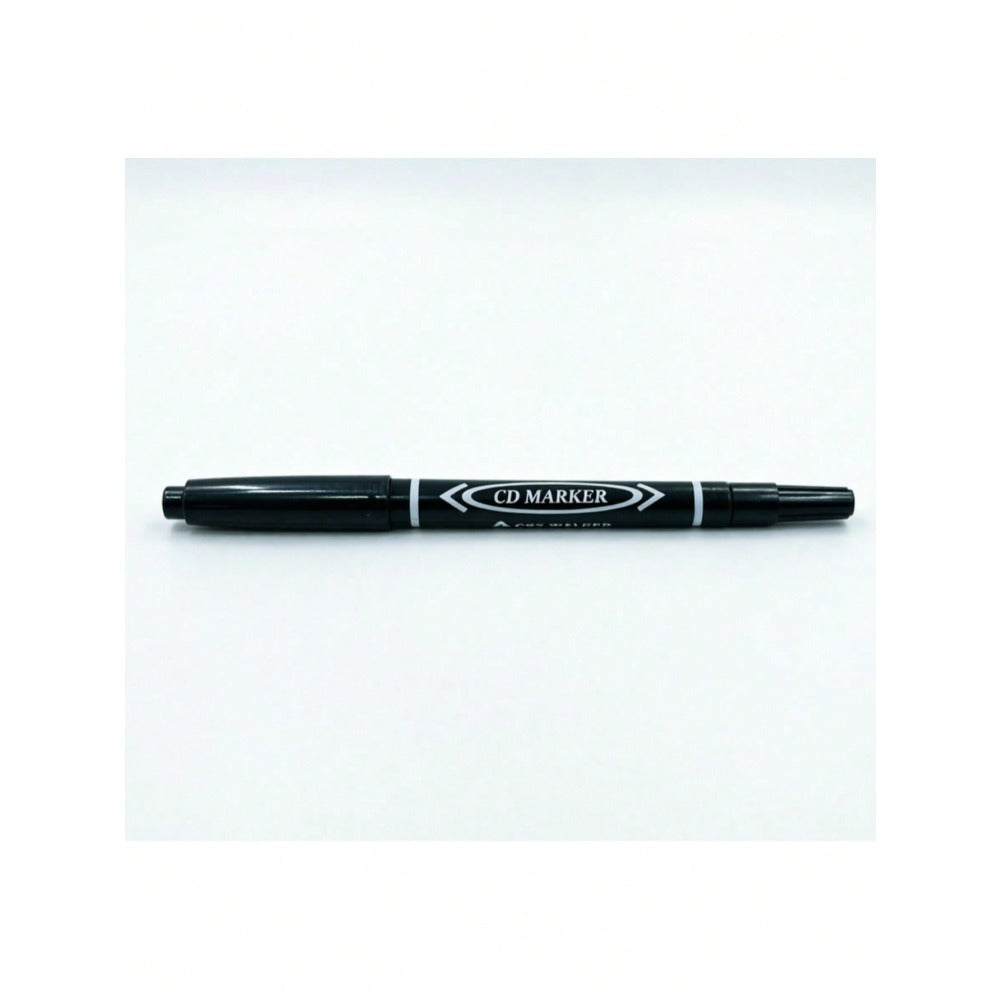 4pcs Double-Ended Permanent Marker Pens - Alcohol And Oil-Based, Black, Fine And Chisel Tip, Bleed-Proof, Suitable For Painting, Sketching - Office, School And Stationery Supplies