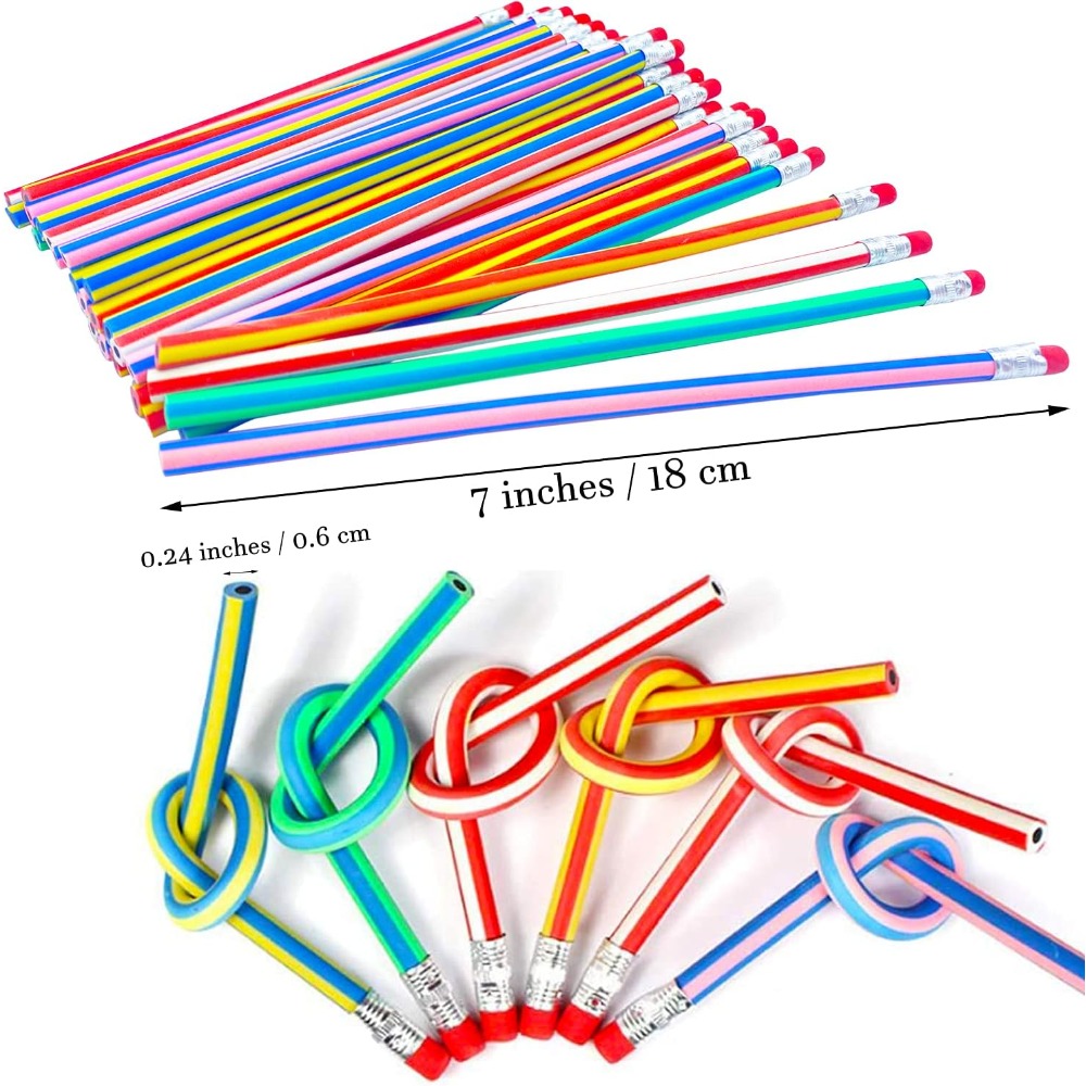 40 Pieces Flexible Soft Pencil,Soft Pencils with Eraser,Magic Bend Pencils for Kids Students Gift,School Supplies