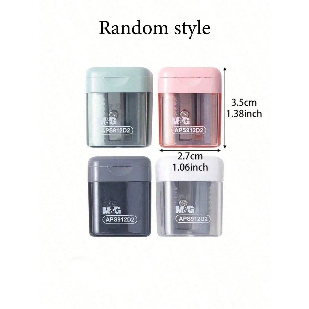 1pc Single-Hole Pencil Sharpener, High-Quality Student Sharpener, Can Sharpen Pencils To An Extremely Fine Point, Durable And Easy To Clean, With Cover Design To Prevent Debris Splashing, Compact And Portable, Suitable For Office And Home Desktop, Min