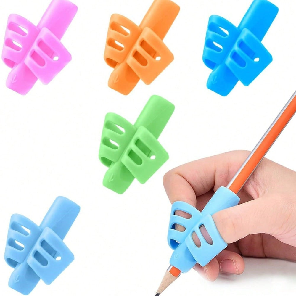 3pcs Random Color Ergonomic Pencil Grip - Soft Non-Slip Durable Odorless | Easy To Install Improve Writing Posture | Relieve Hand Fatigue And Pain | Suitable For Pencils, Markers, Colored Pencils And Most Stationery | Suitable For School, Home, Office, Ar