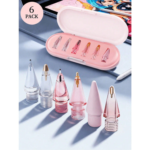 1/4/6/8/12pcs Upgraded Replacement Tips, Compatible With Apple Pencil Pro, Apple 2nd/1st Gen USB-C And Crayon Digital Pens, With Storage Box Needle-Shaped Tips, Pro Pen Set