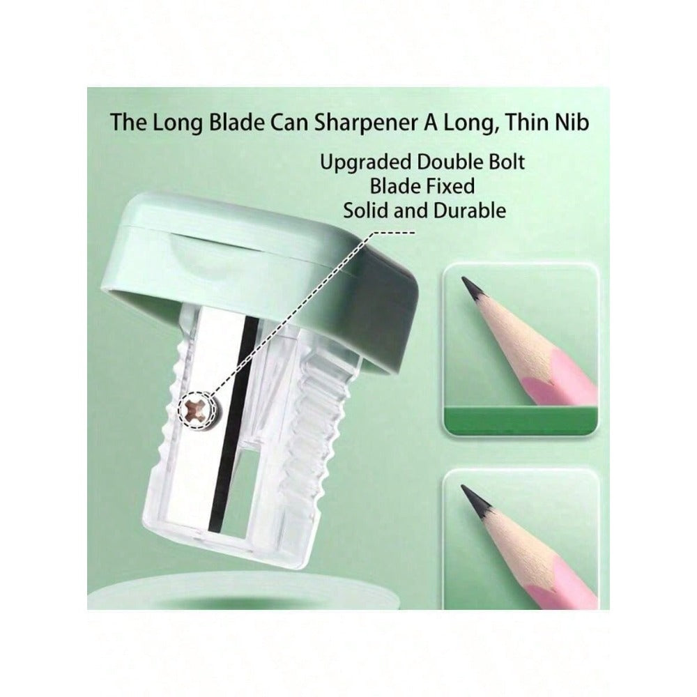 1pc Single-Hole Pencil Sharpener, High-Quality Student Sharpener, Can Sharpen Pencils To An Extremely Fine Point, Durable And Easy To Clean, With Cover Design To Prevent Debris Splashing, Compact And Portable, Suitable For Office And Home Desktop, Min