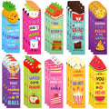 30 Pieces Scratch and Sniff Scented Bookmarks Kids Fruit Food Theme Sayings Bookmarks Sayings Assorted Cute Scented Gifts for Students Teens Food Lovers, 10 Styles