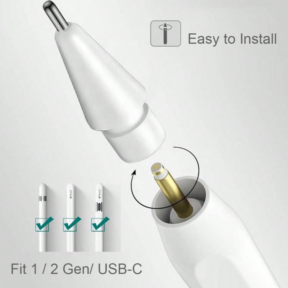 1/4/6/8/12pcs Upgraded Replacement Tips, Compatible With Apple Pencil Pro, Apple 2nd/1st Gen USB-C And Crayon Digital Pens, With Storage Box Needle-Shaped Tips, Pro Pen Set