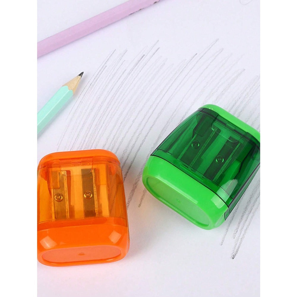 Manual Pencil Sharpeners - Dual Hole Portable Design, Suitable For Kids, Students, Classroom And Home Office (Random Color), Back To School Season