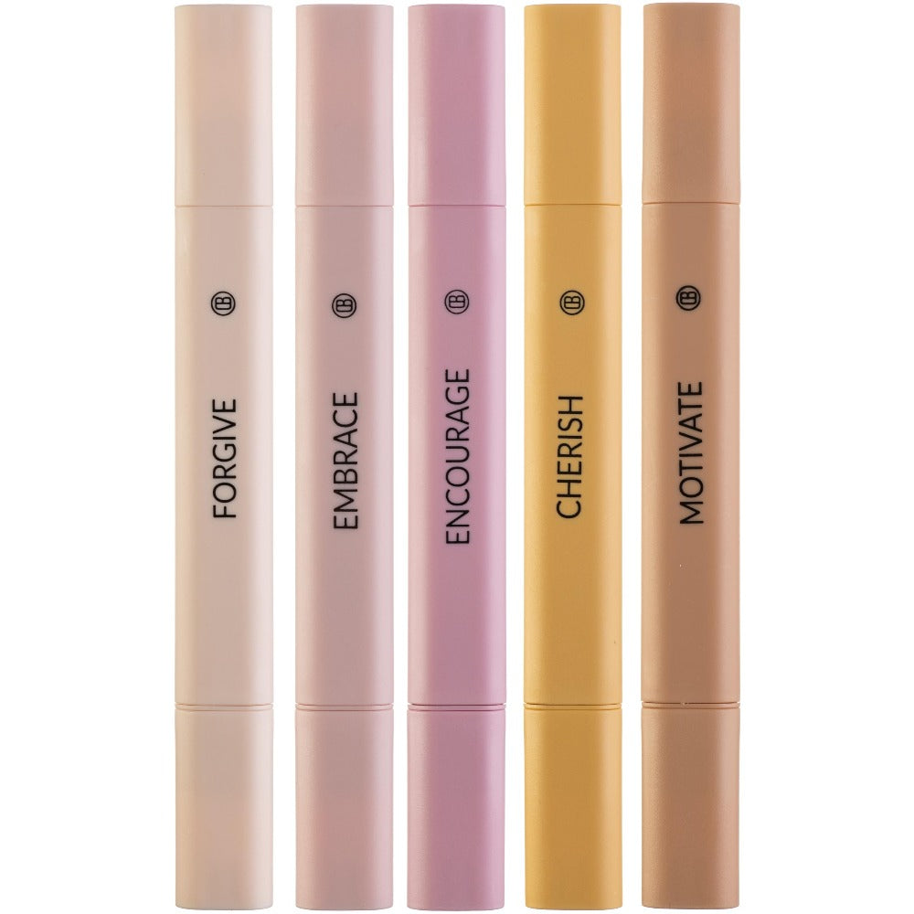 Highlighters Assorted Colors, 5 Pack No Bleed Dual Tip Aesthetic Pastel Highlighter Pens for Journaling, Note Taking, School, Bible Study Supplies and Accessories (Dawn)