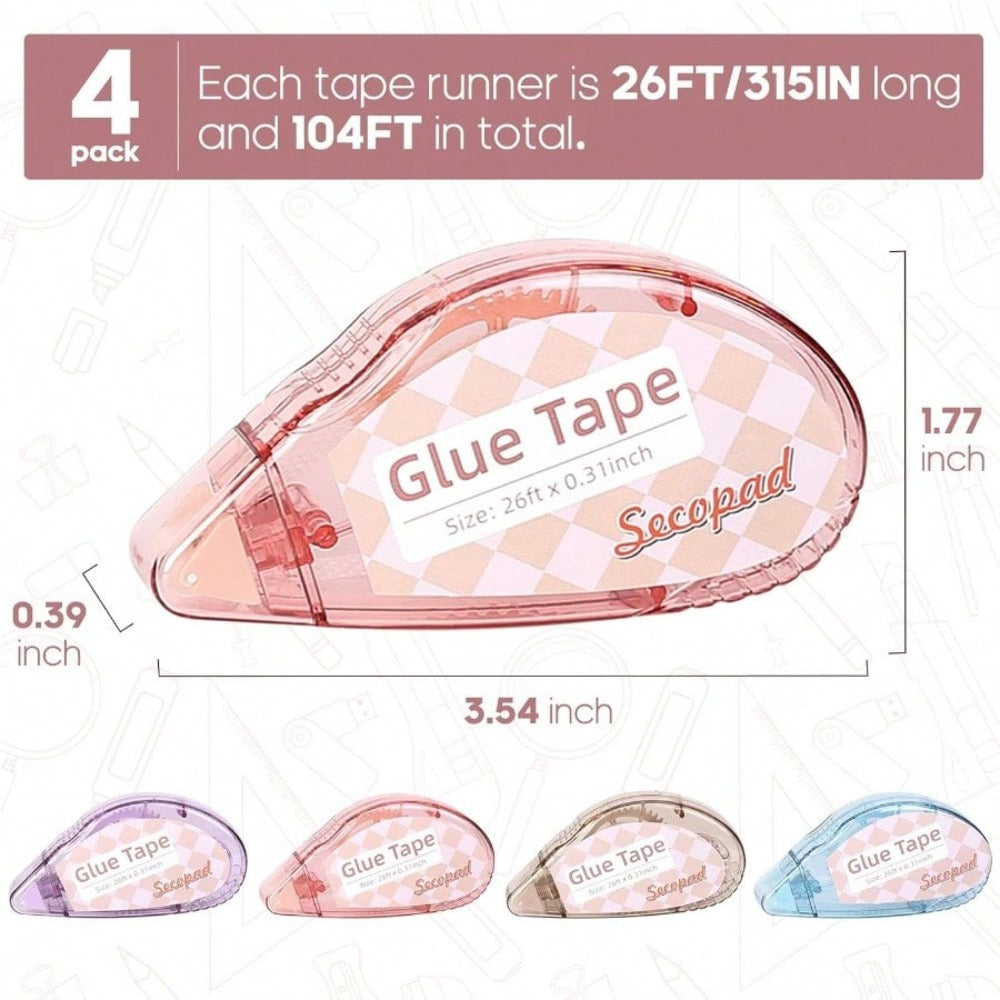 1pcs Double Sided Tape, Suitable For Handicrafts (Applicable Scenes: Scrapbooking Tape, General Purpose Tape, Scrapbooking Roll Supplies, Diary Decoration, Office And Teaching Supplies; Suitable For Adults And Students), Size: 0.3 Inch * 26 Feet