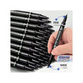 4pcs Double-Ended Permanent Marker Pens - Alcohol And Oil-Based, Black, Fine And Chisel Tip, Bleed-Proof, Suitable For Painting, Sketching - Office, School And Stationery Supplies