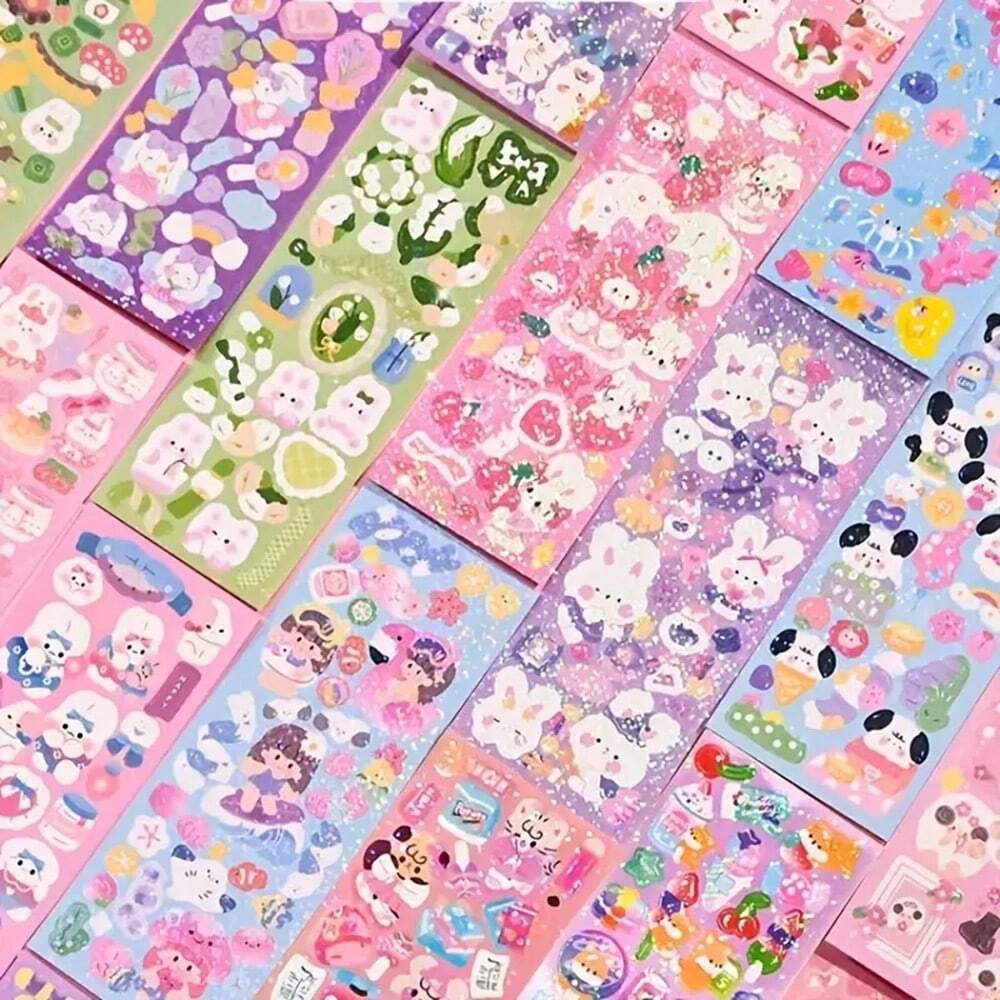 Cute Cartoon Stickers, Adhesive Decals, Party DIY Stickers, Fun Lovely Theme, For Scrapbook, Luggage, Halloween Decoration, Craft Supplies School Supplies