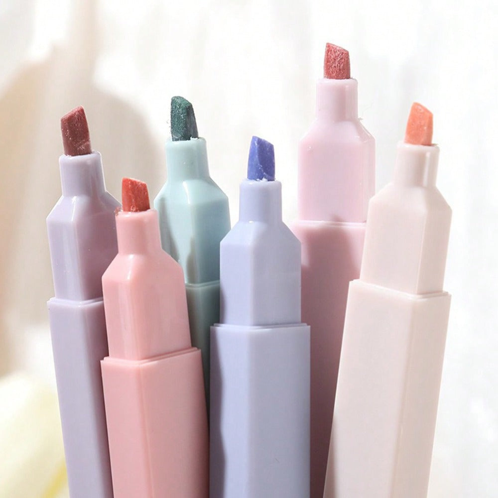 4/6pcs Fluorescent Marker Pens, Colorful Highlighters With Large Ink Capacity For Students Back To School